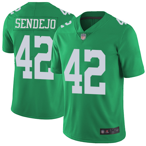 Men Philadelphia Eagles #42 Andrew Sendejo Limited Green Rush Vapor Untouchable NFL Jersey Football->philadelphia eagles->NFL Jersey